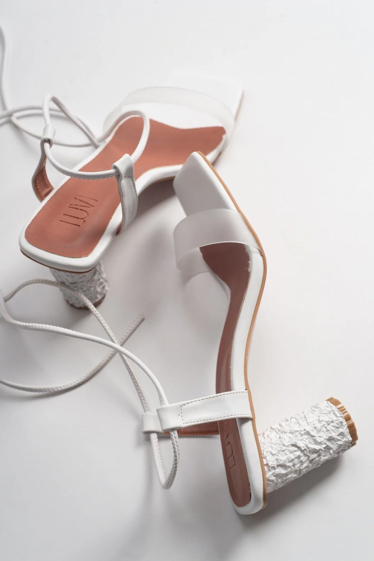Rhea White Block Heel Sandal (Women) - Image 5