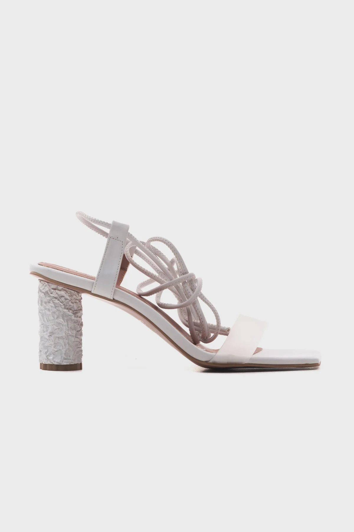 Rhea White Block Heel Sandal (Women) - Image 6