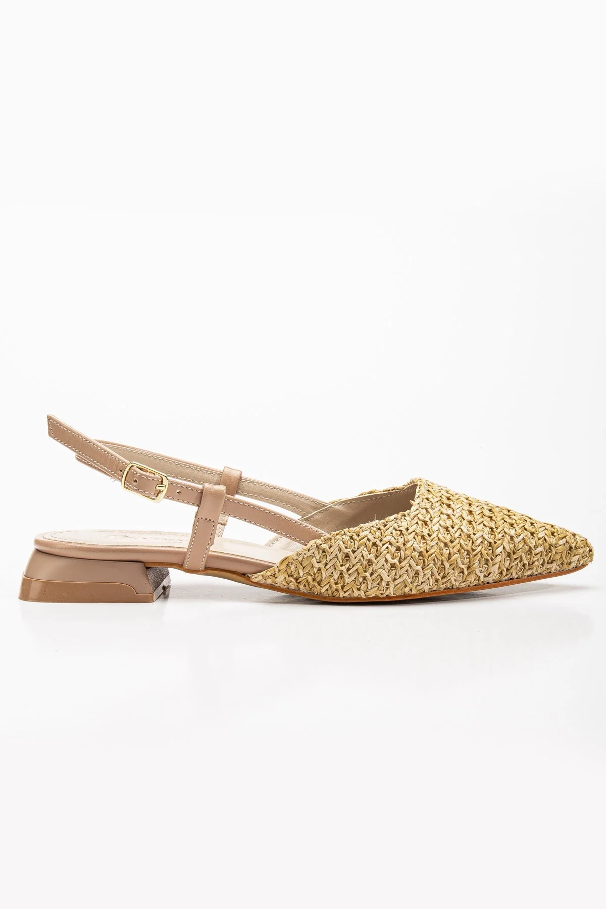Riley - Beige Woven Slingback Flats - Image 6