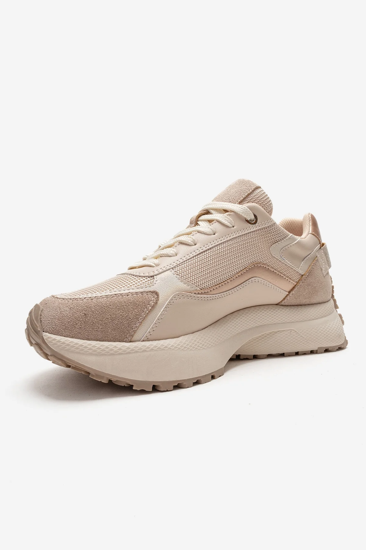 ROCCA - Beige Zip-Detail Genuine Leather Sneaker (Women) - Image 6