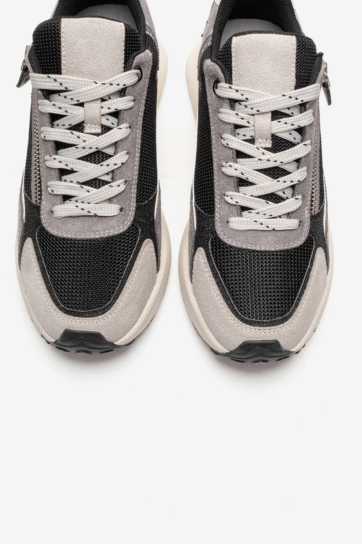ROCCA - Black Zip-Detail Genuine Leather Sneaker (Women) - Image 2