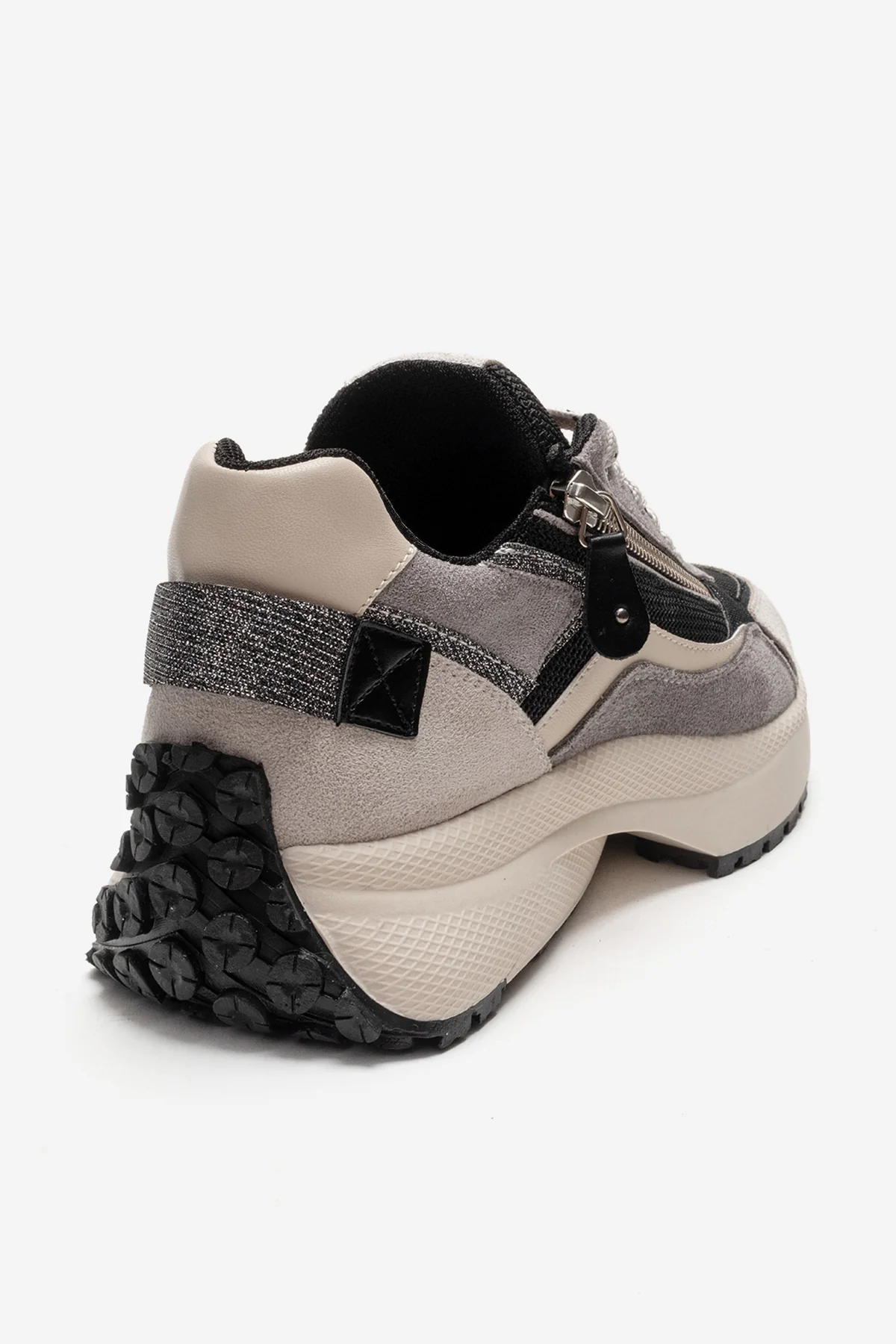 ROCCA - Black Zip-Detail Genuine Leather Sneaker (Women) - Image 5