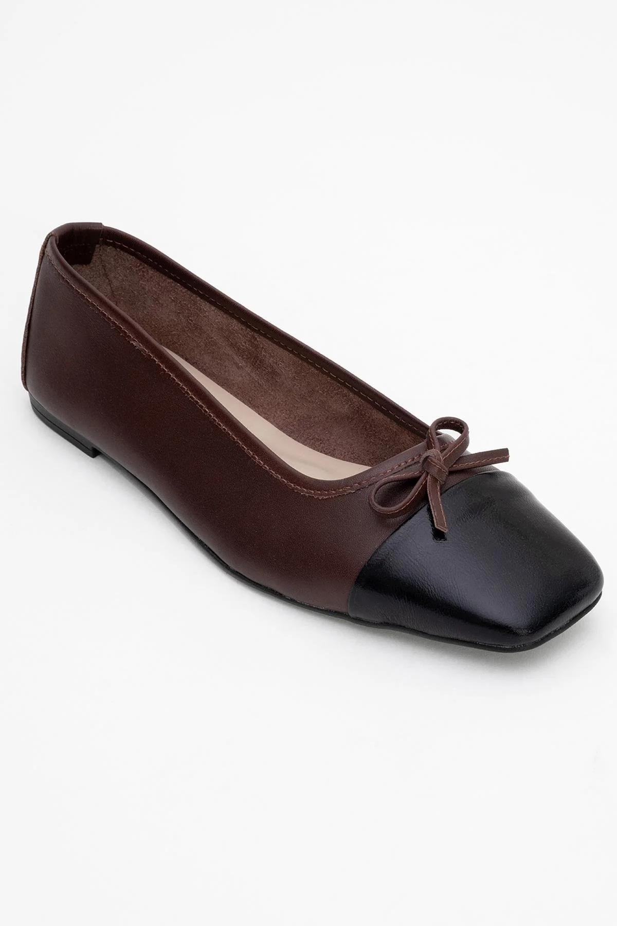 Romy - Brown-Black Genuine Leather Ballet Flat (Women) - Image 3