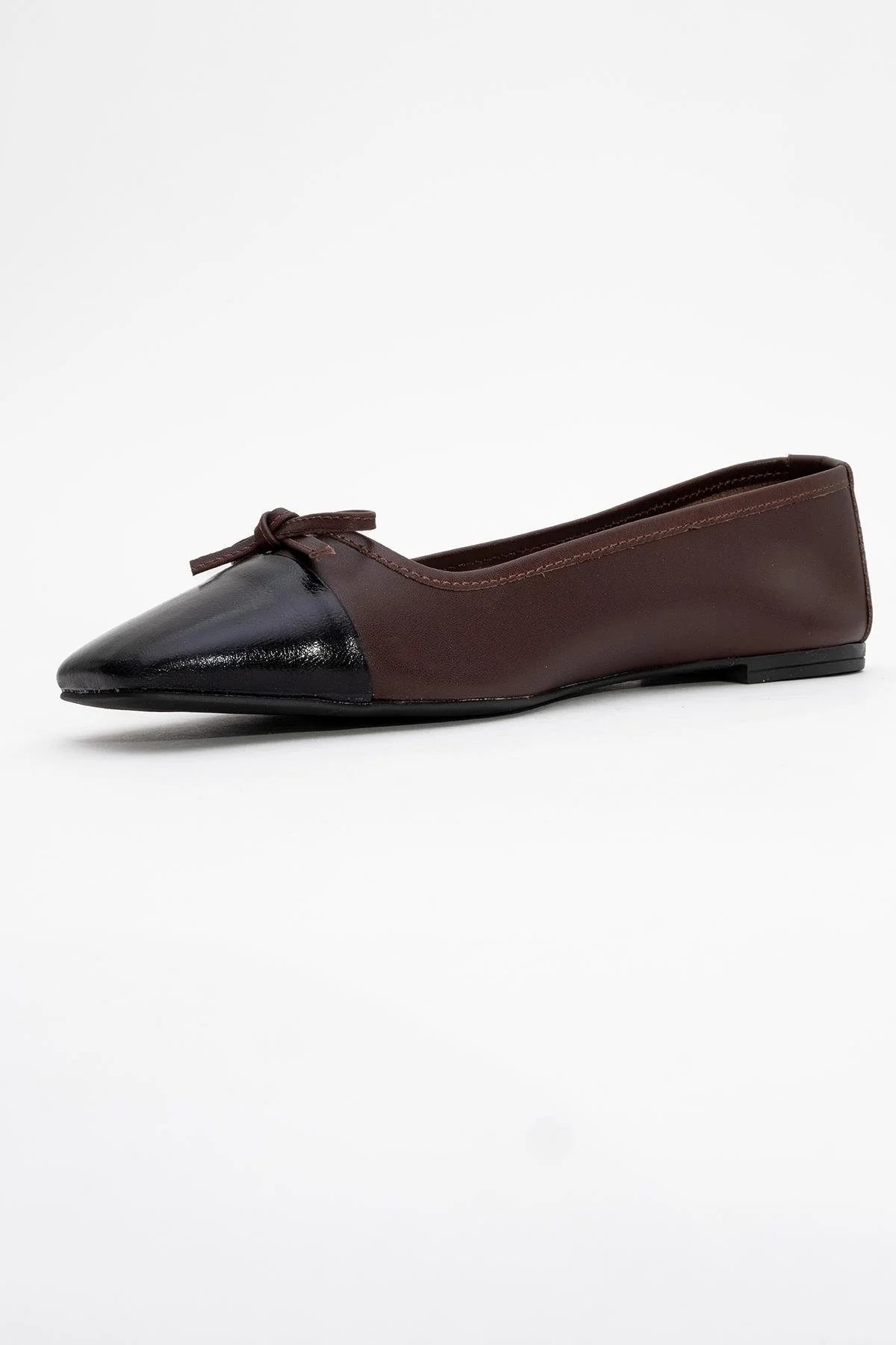 Romy - Brown-Black Genuine Leather Ballet Flat (Women) - Image 4