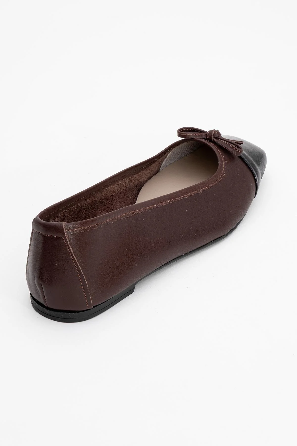Romy - Brown-Black Genuine Leather Ballet Flat (Women) - Image 5
