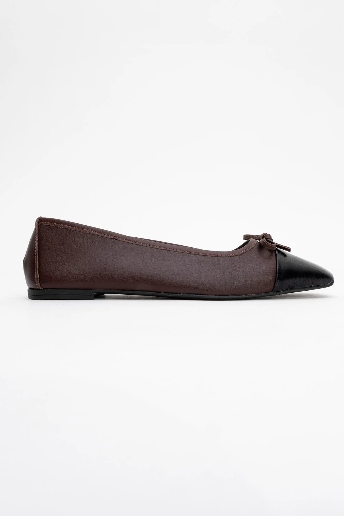 Romy - Brown-Black Genuine Leather Ballet Flat (Women) - Image 6