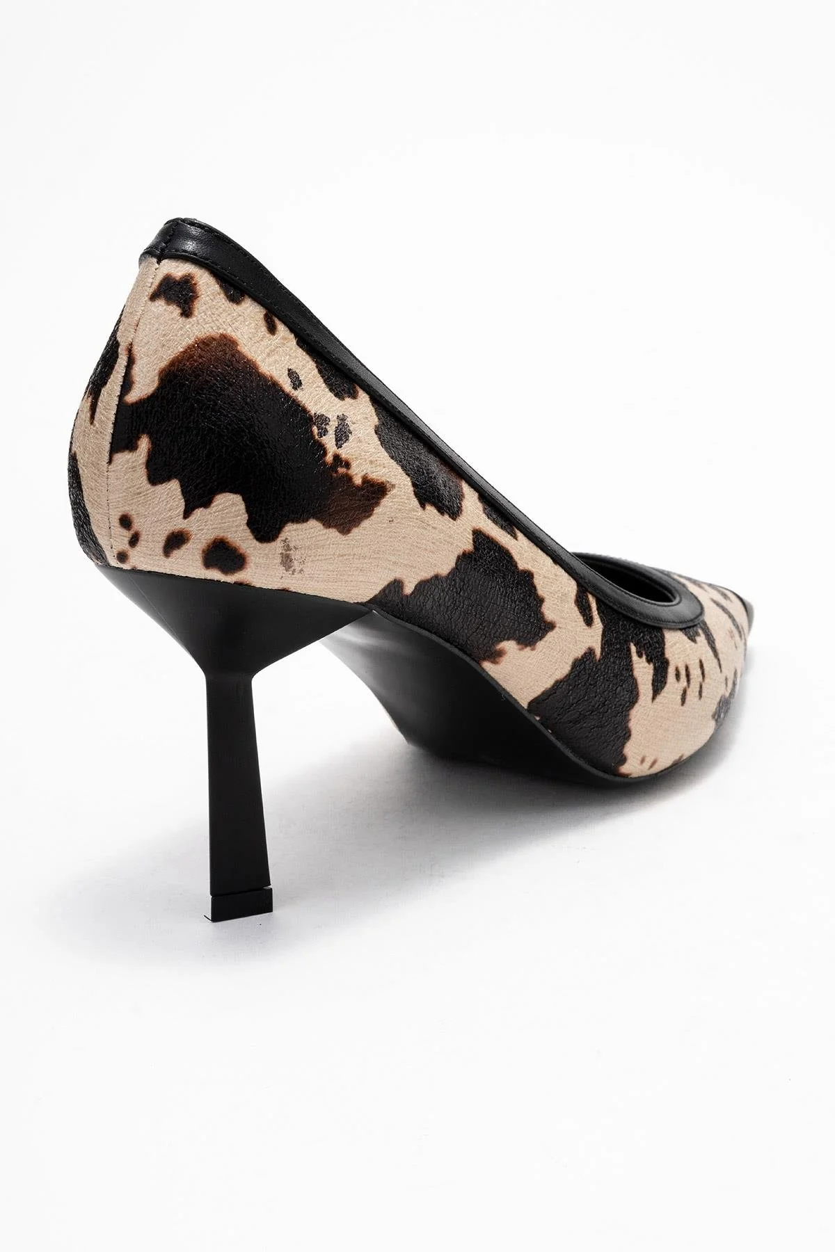 Rona - Black Beige Pattern Pointed Toe Pump (Women) - Image 5