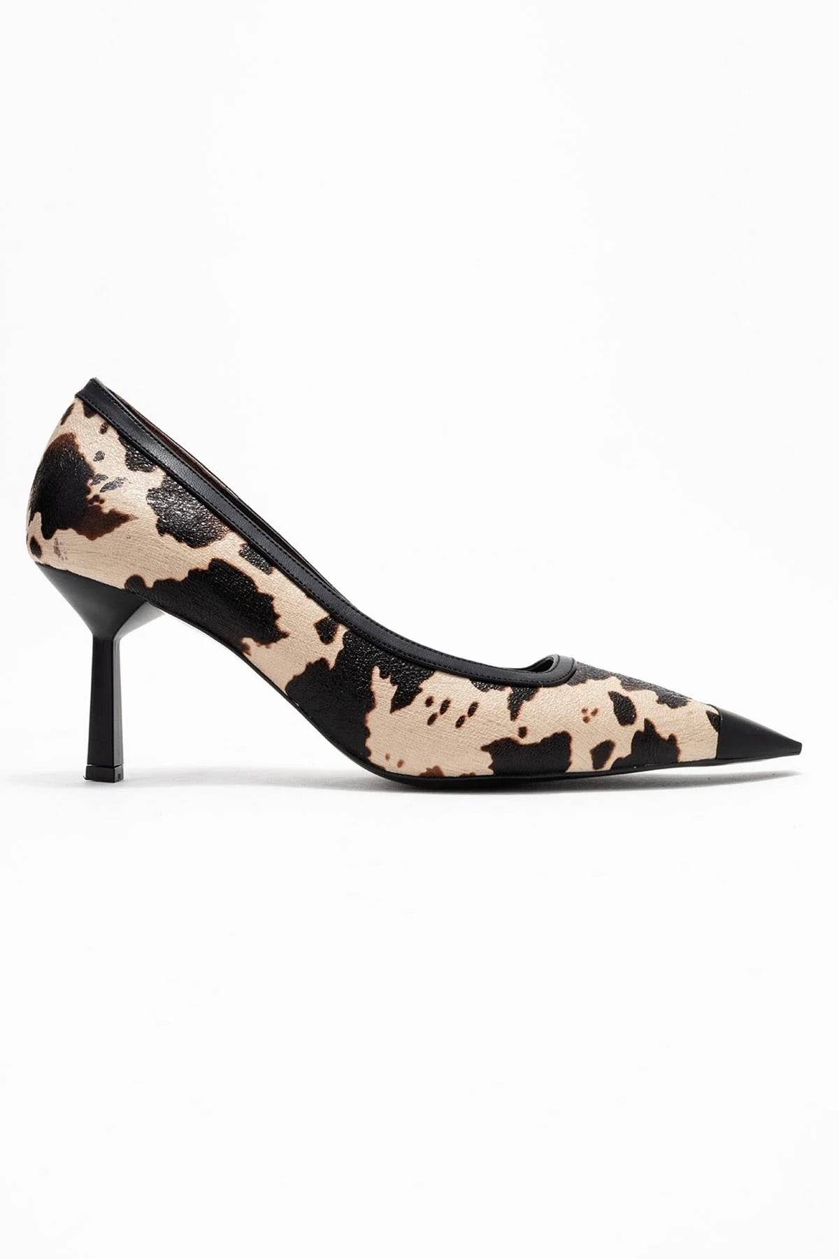 Rona - Black Beige Pattern Pointed Toe Pump (Women) - Image 6