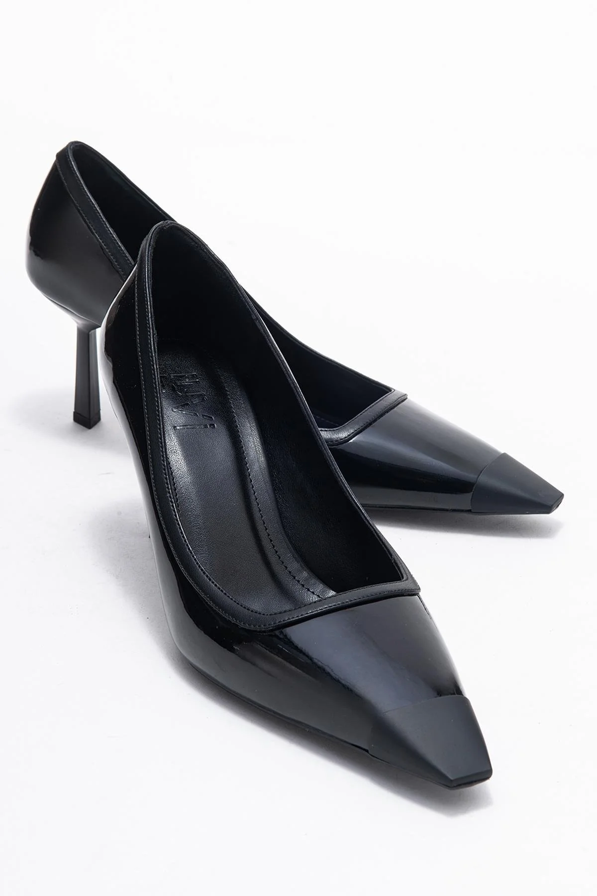 Rona - Black Patent Pointed Toe Stiletto Pump (Women)