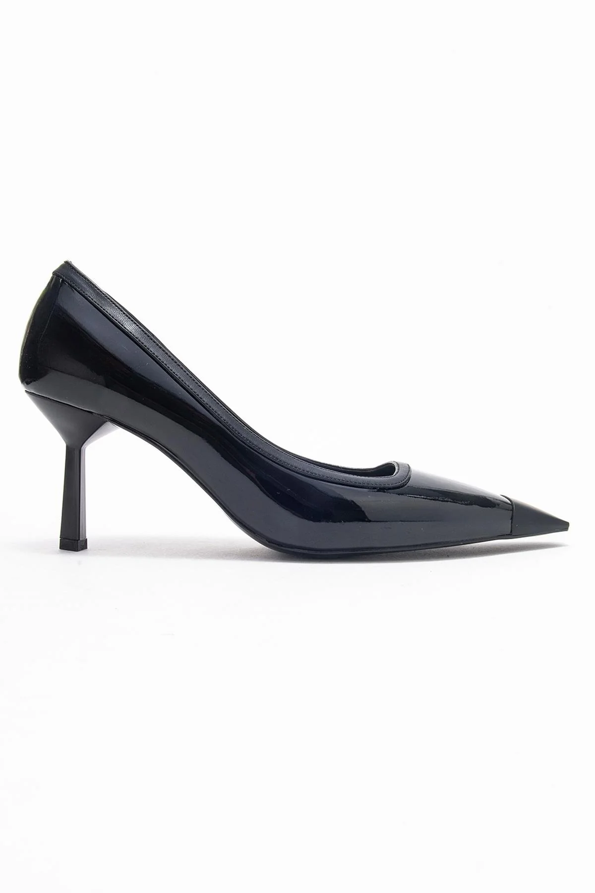 Rona - Black Patent Pointed Toe Stiletto Pump (Women) - Image 6