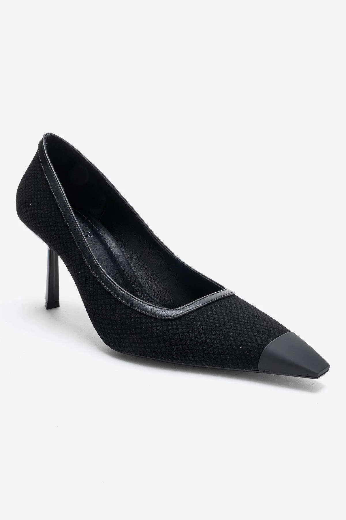 RONA - Black Patterned Pointed Stiletto Pump (Women) - Image 3