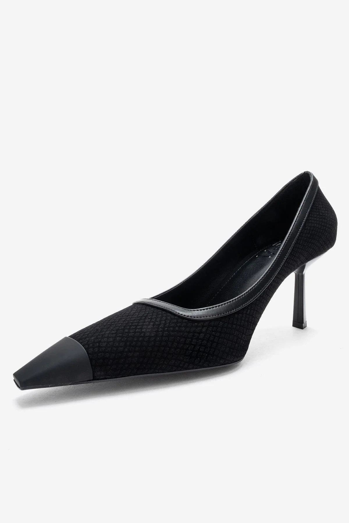 RONA - Black Patterned Pointed Stiletto Pump (Women) - Image 4