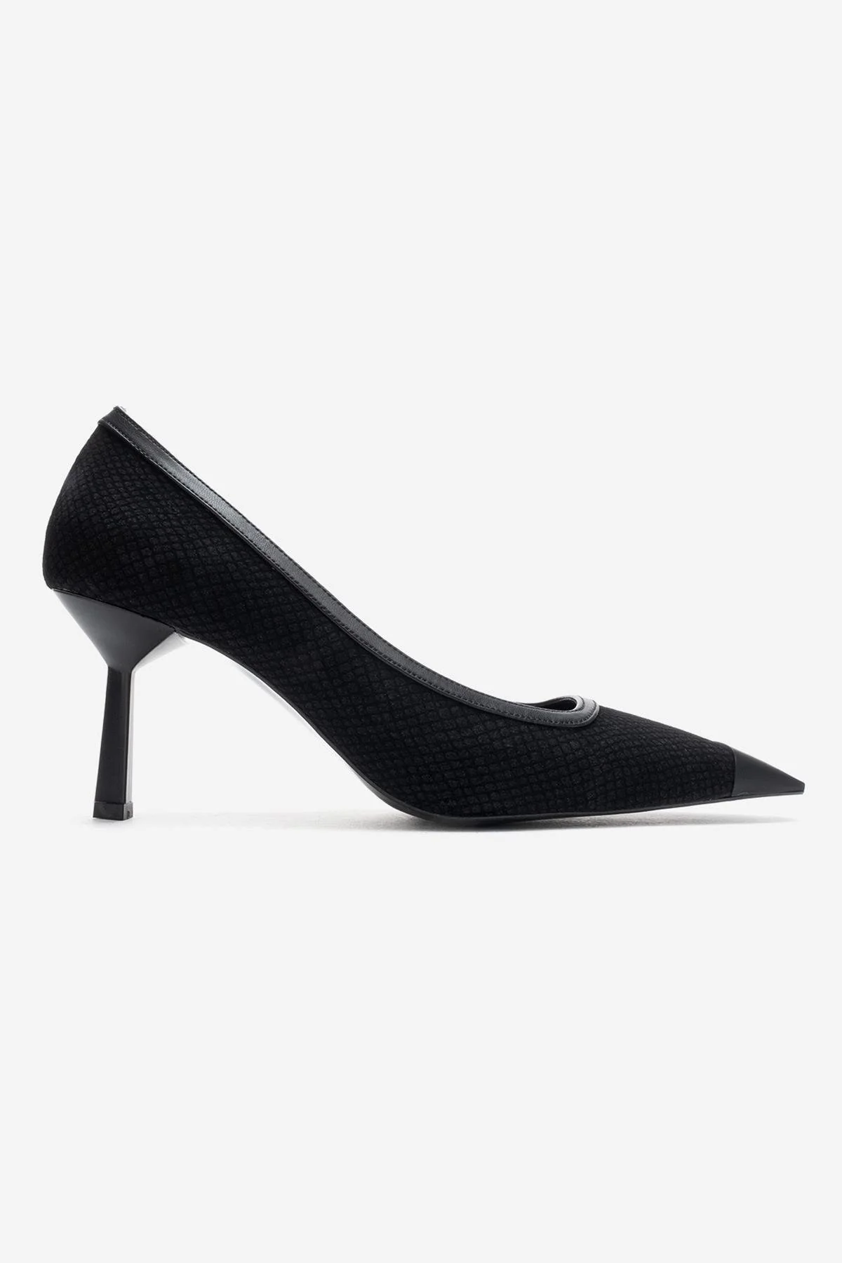 RONA - Black Patterned Pointed Stiletto Pump (Women) - Image 6