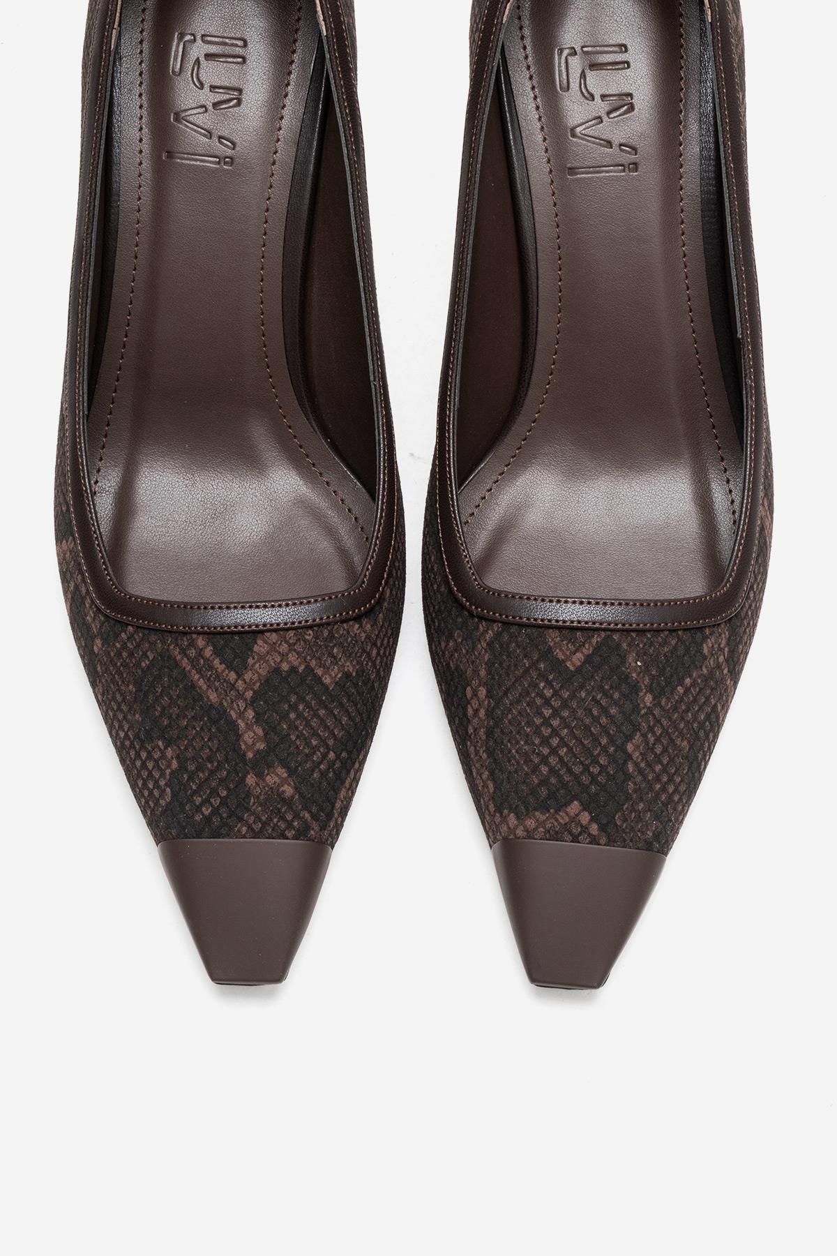 RONA - Brown Patterned Pointed Toe Stiletto Pump (Women) - Image 2
