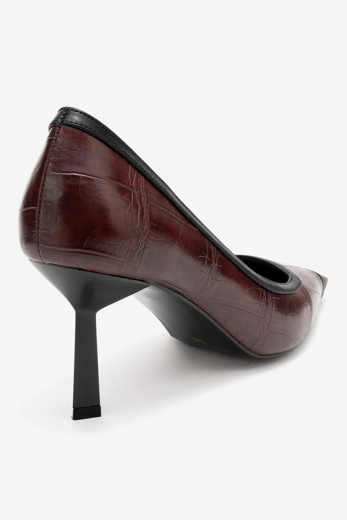 Rona - Burgundy Printed Matte Toe Heeled Shoe (Women) - Image 5