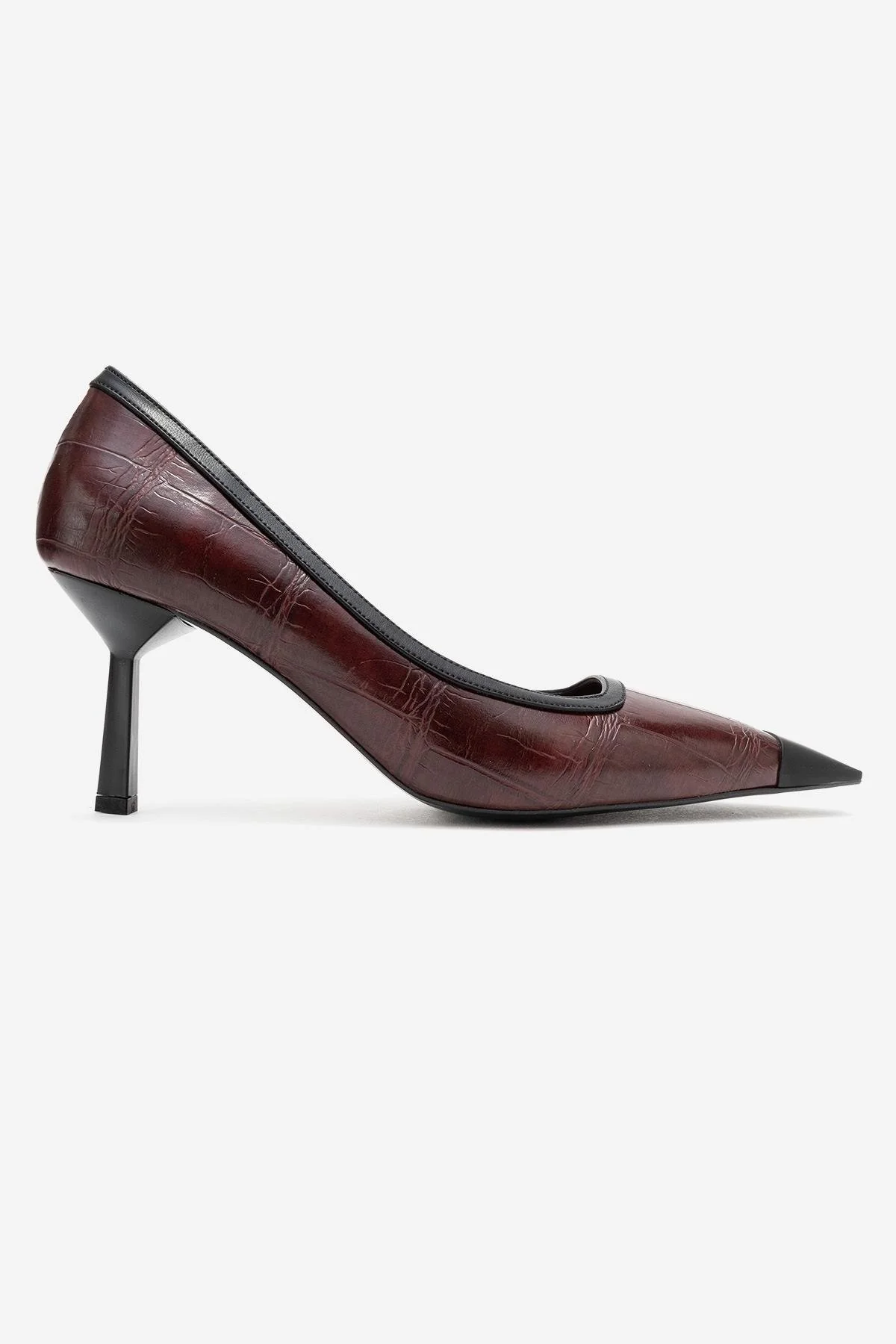 Rona - Burgundy Printed Matte Toe Heeled Shoe (Women) - Image 6
