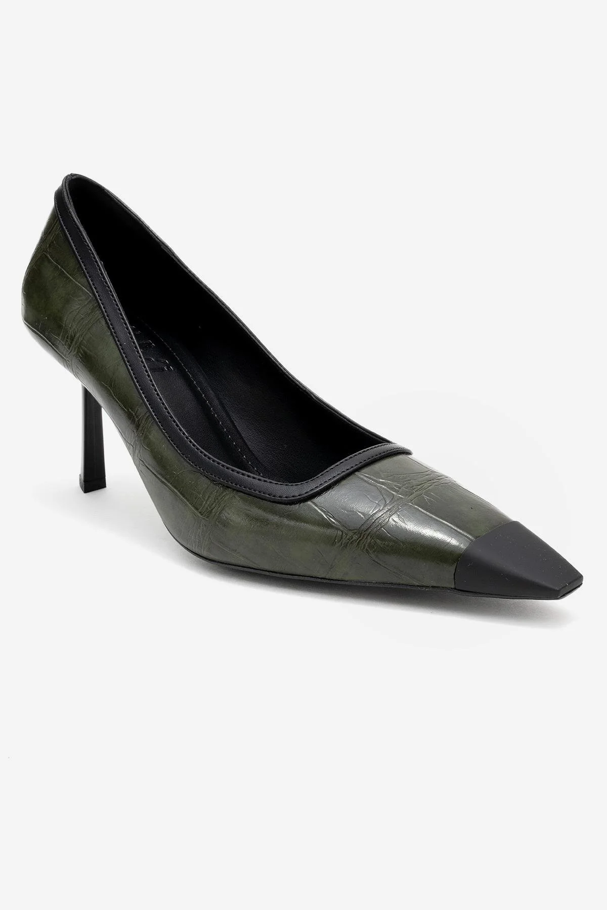 Rona - Green Printed Matte Toe Heeled Shoe (Women) - Image 3