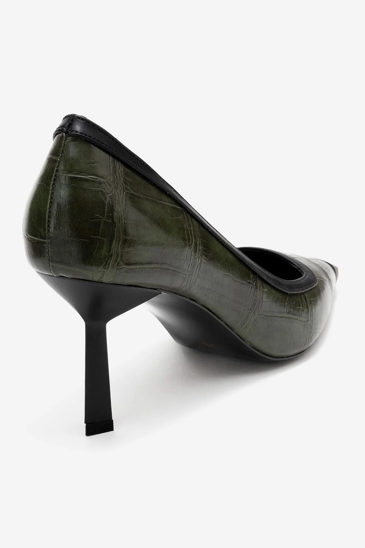 Rona - Green Printed Matte Toe Heeled Shoe (Women) - Image 5
