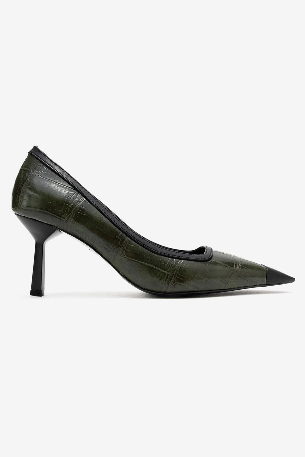 Rona - Green Printed Matte Toe Heeled Shoe (Women) - Image 6