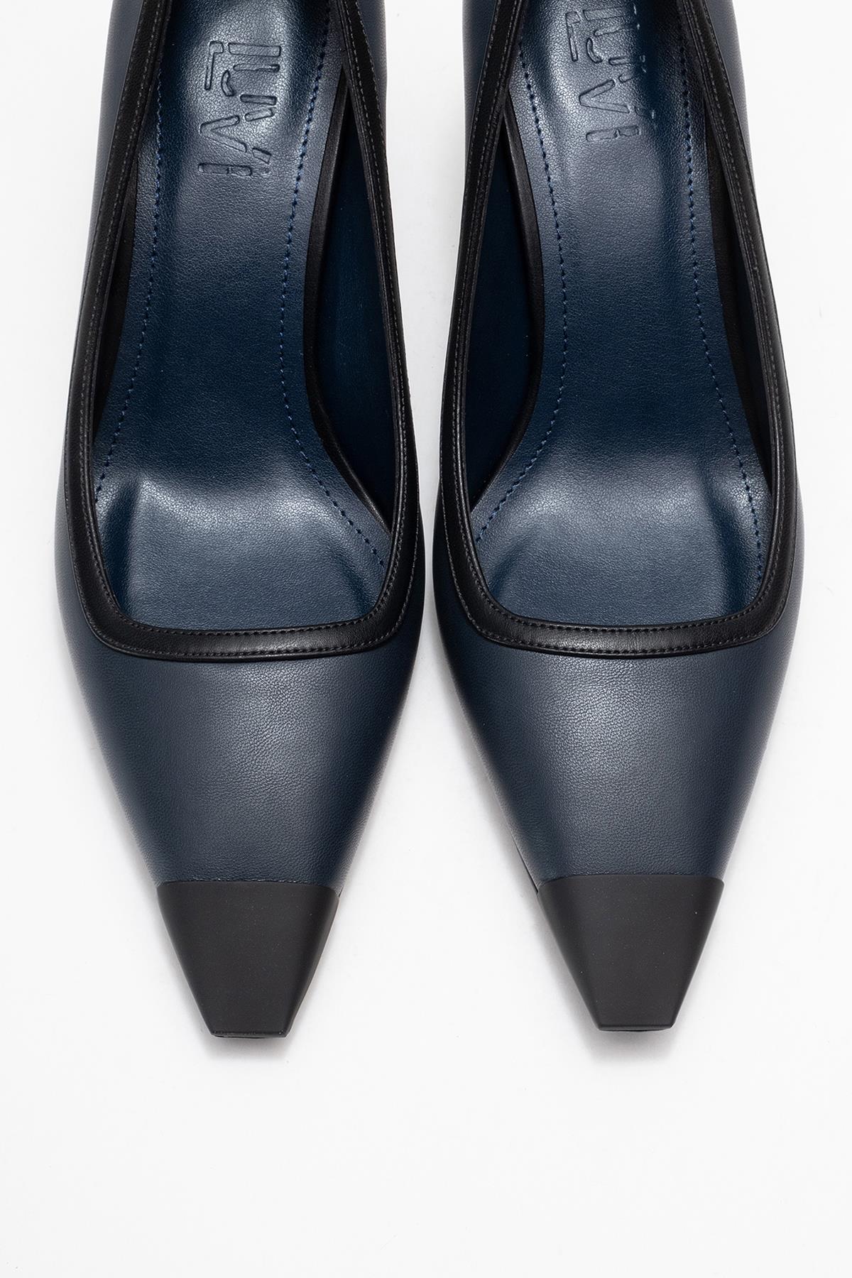 Rona - Navy Matte Toe Heeled Shoe (Women) - Image 2