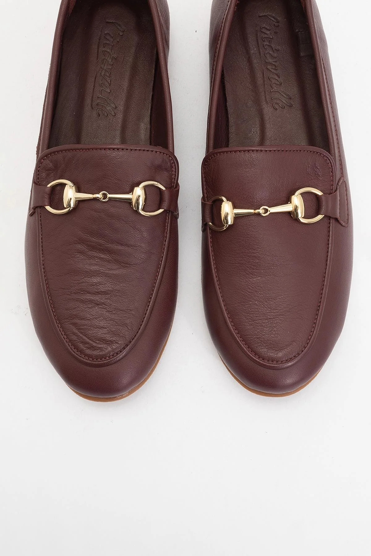 Rory - Burgundy Brown Leather Bit Loafers - Image 2