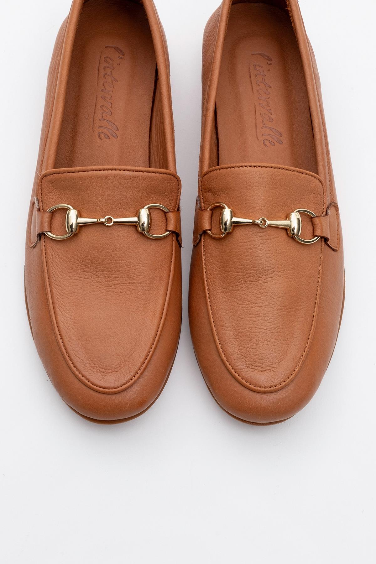 Rory - Orange Leather Bit Loafers - Image 2