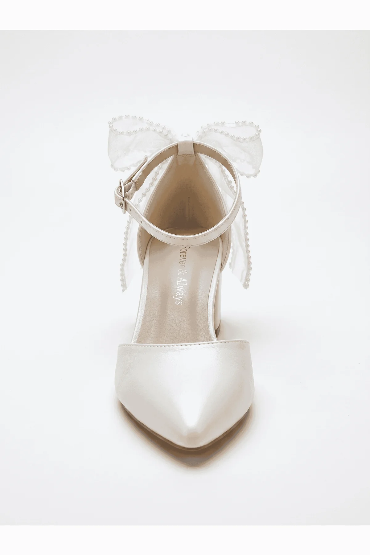 Rosavelle Pointed Toe Bow Detail Block Heel Bridal Sandals - Image 4