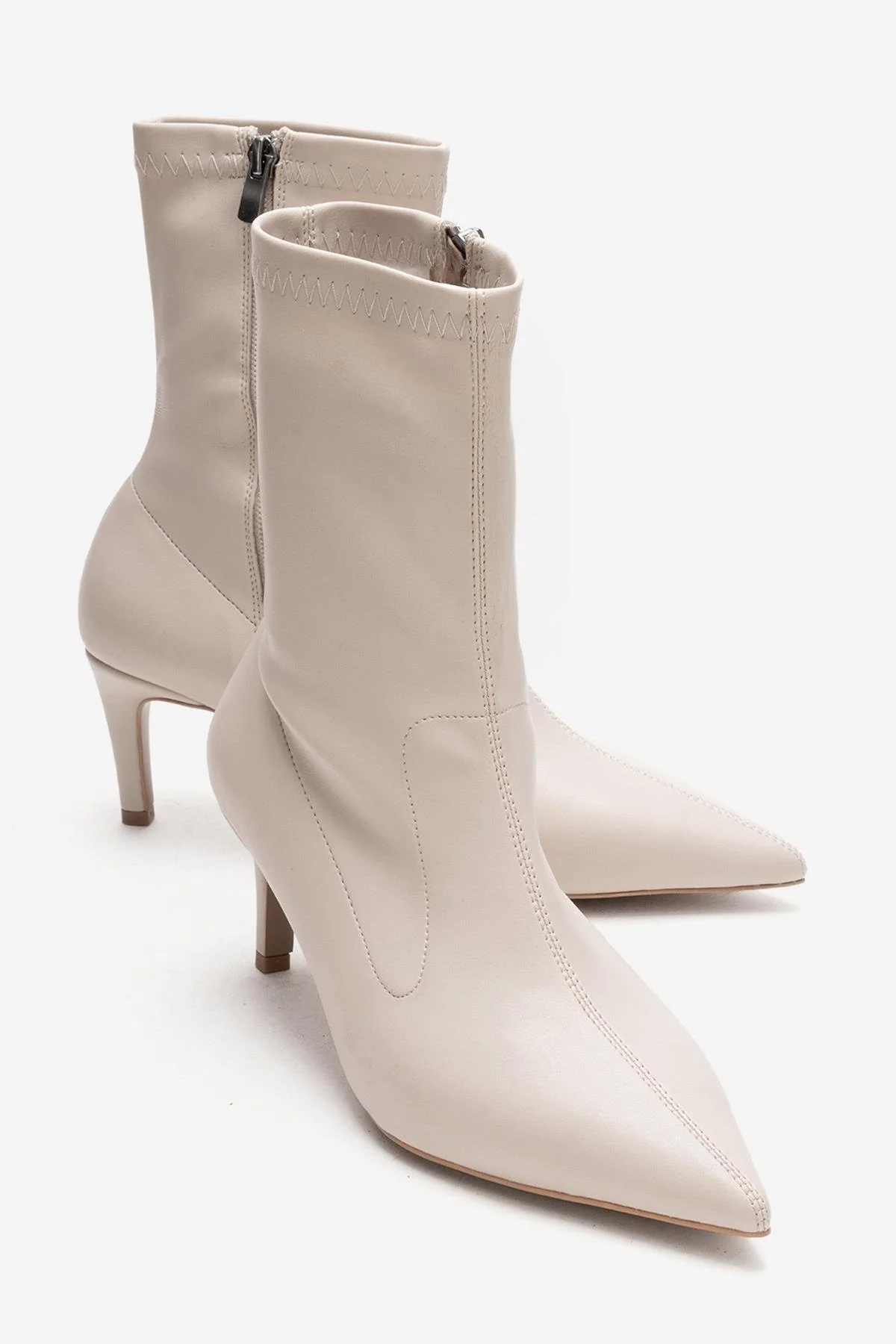 ROSSANO - Beige Stretch Stiletto Heel Boot (Women)