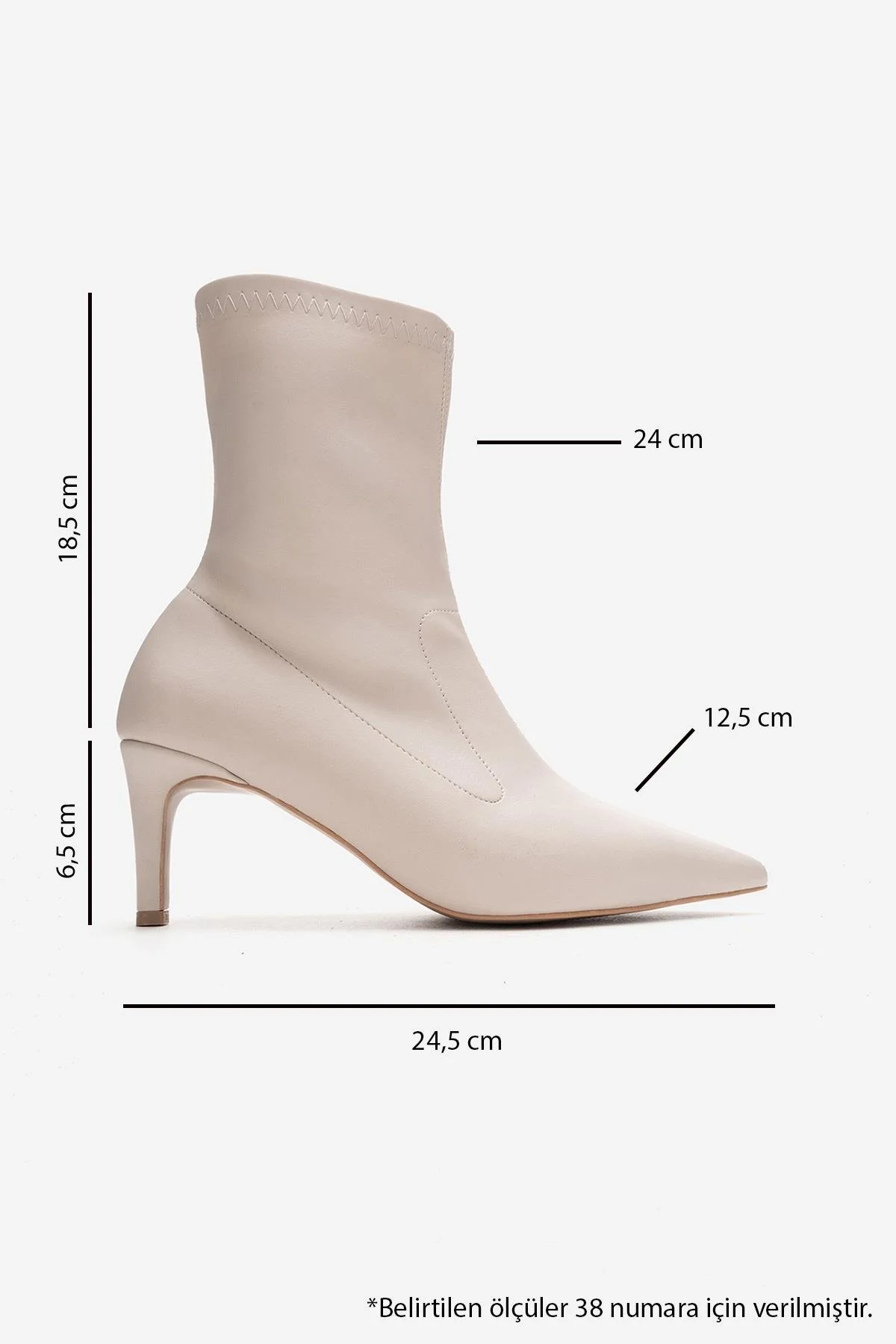 ROSSANO - Beige Stretch Stiletto Heel Boot (Women) - Image 3