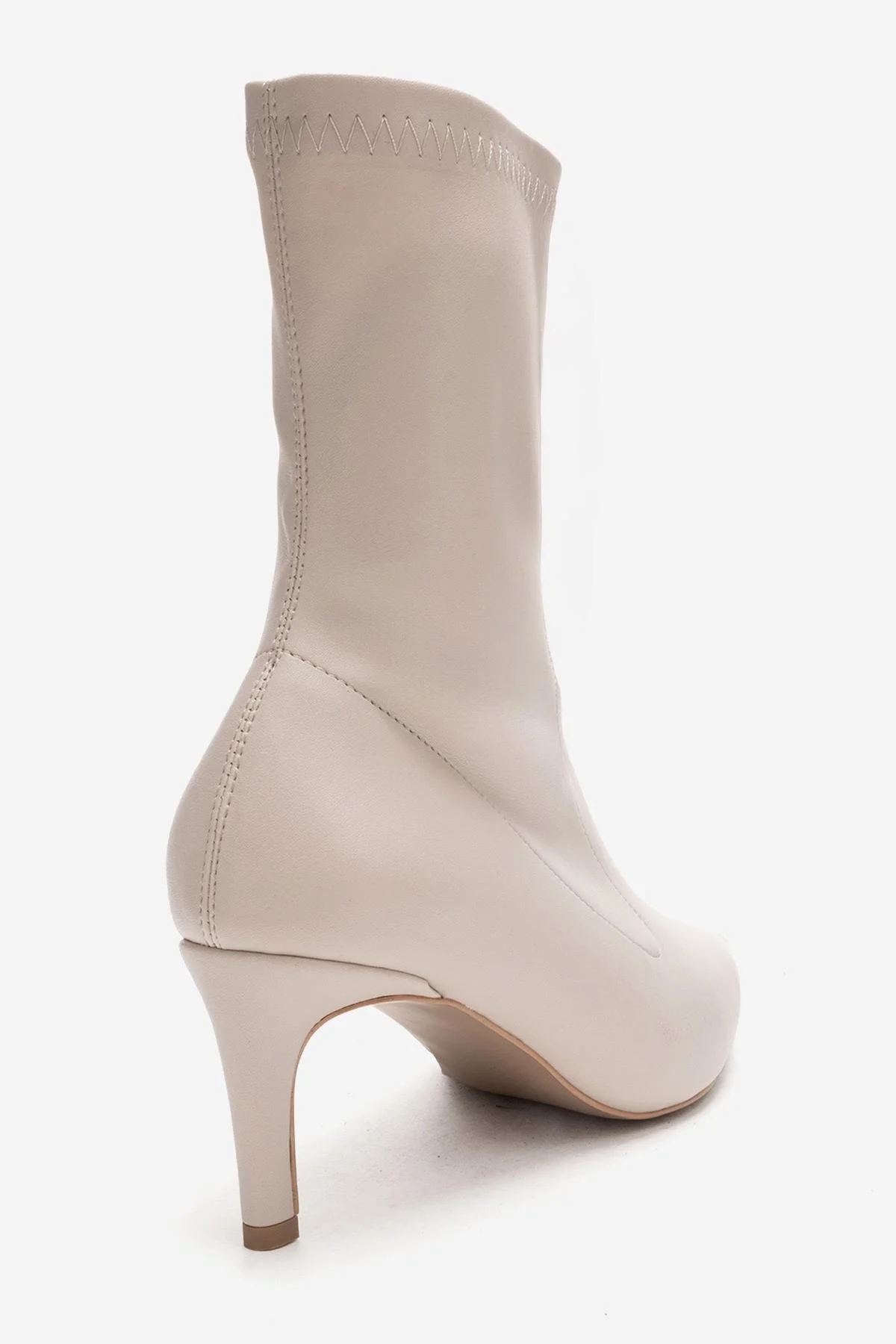 ROSSANO - Beige Stretch Stiletto Heel Boot (Women) - Image 4