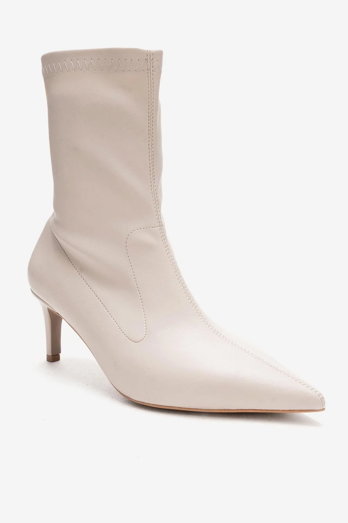 ROSSANO - Beige Stretch Stiletto Heel Boot (Women) - Image 5