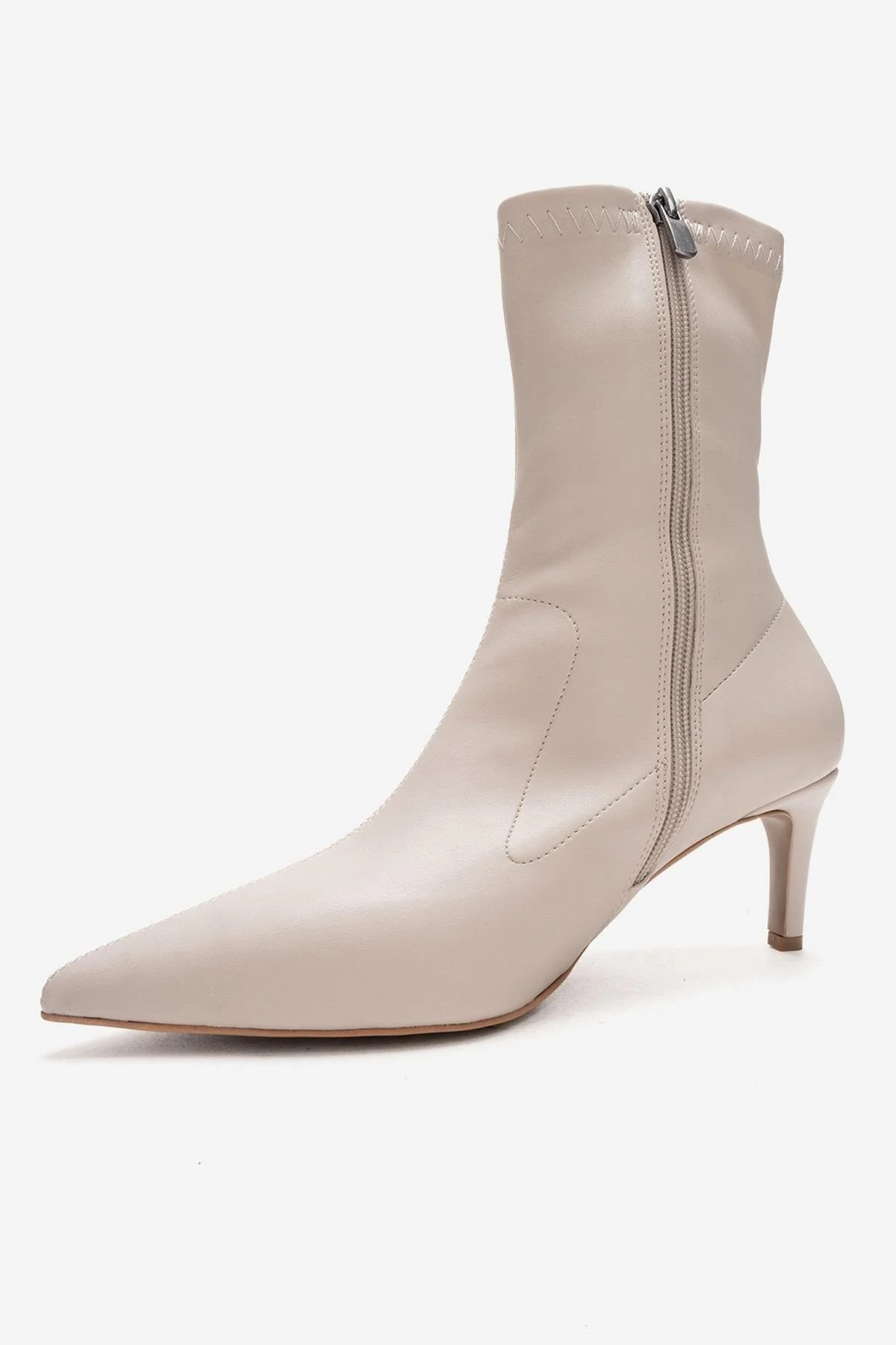 ROSSANO - Beige Stretch Stiletto Heel Boot (Women) - Image 6