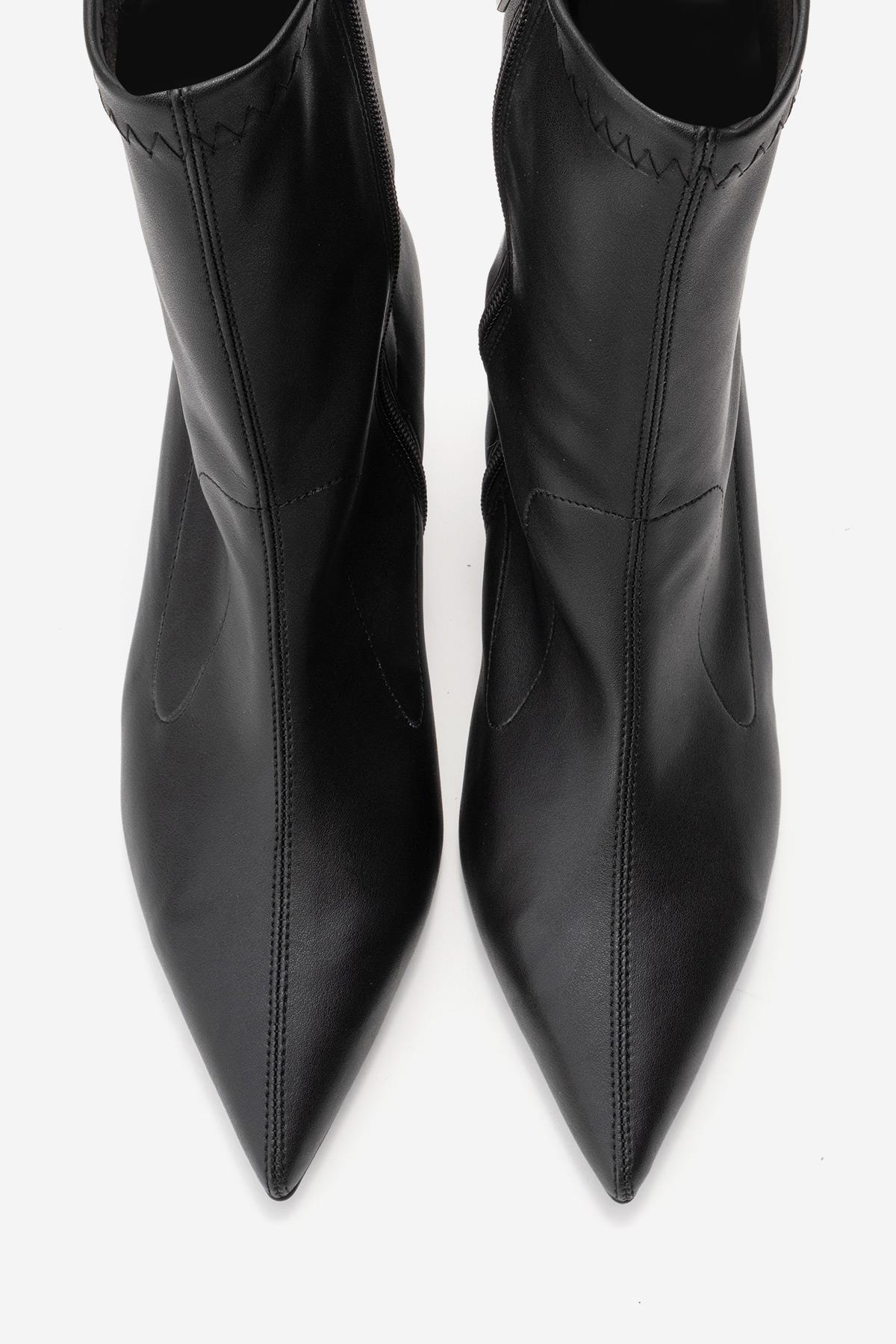 Rossano - Black Stretch Stiletto Heel Boot (Women) - Image 2