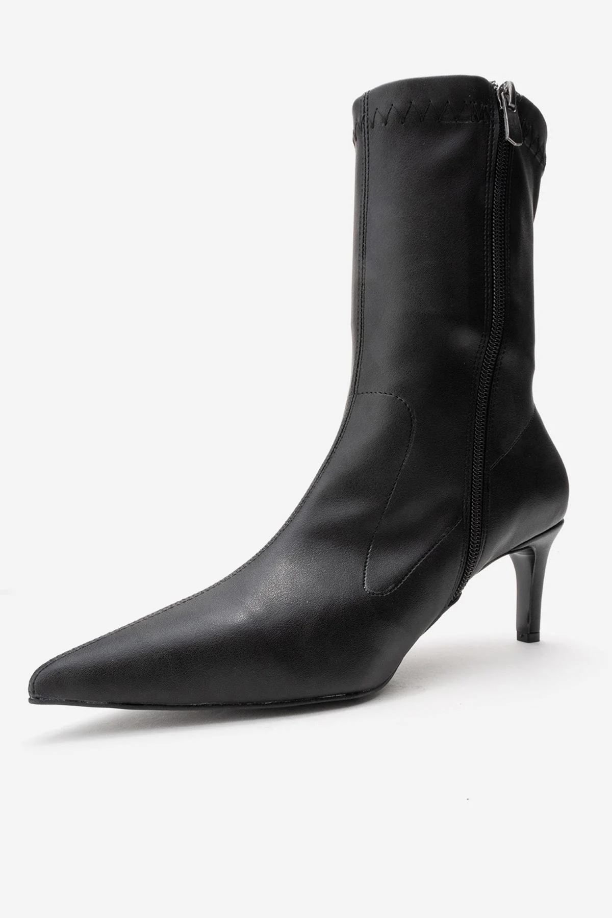 Rossano - Black Stretch Stiletto Heel Boot (Women) - Image 4