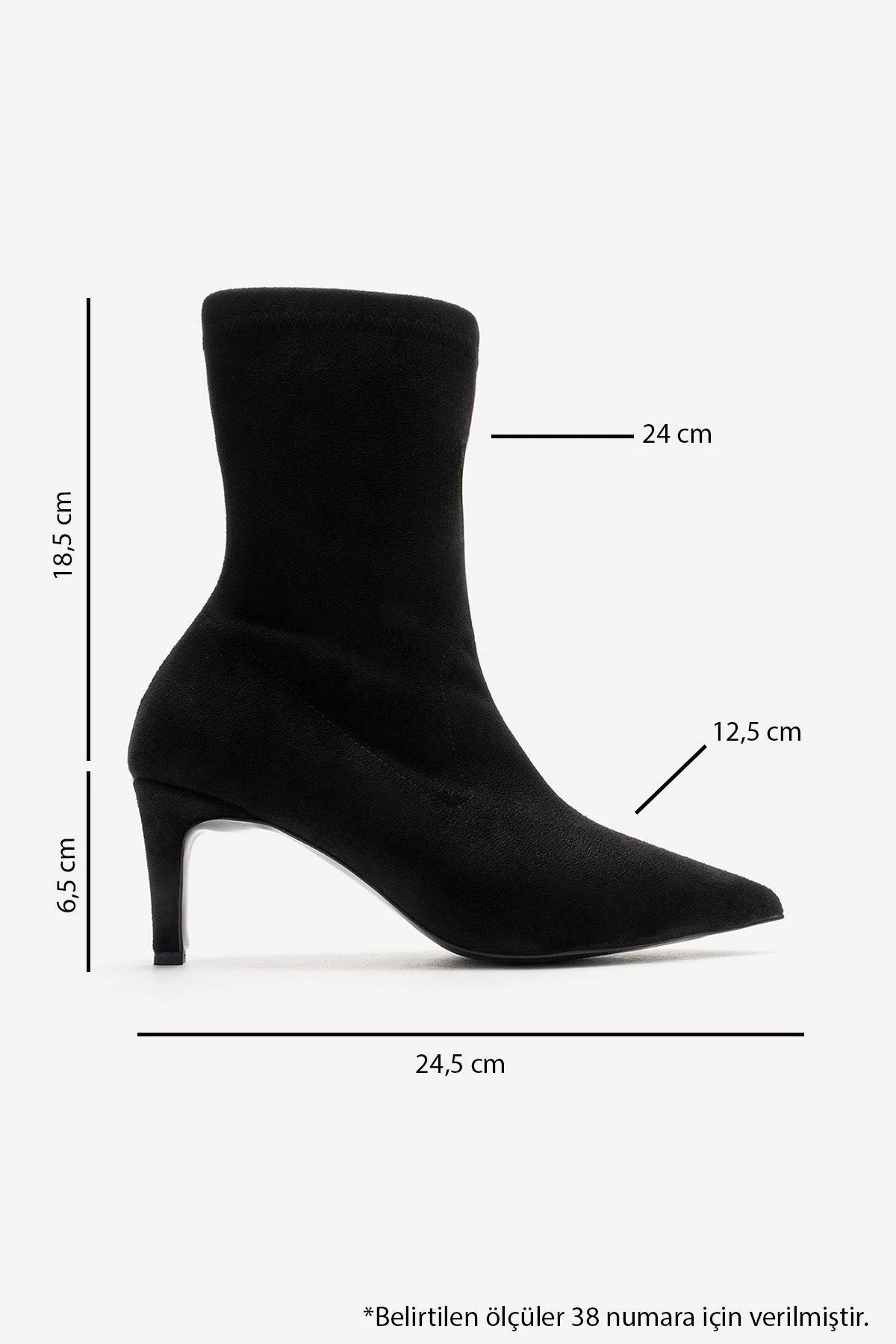 ROSSANO - Black Suede Stiletto Heel Boot (Women) - Image 3