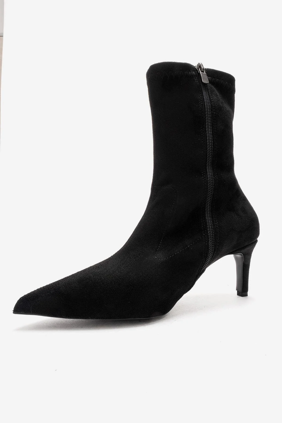 ROSSANO - Black Suede Stiletto Heel Boot (Women) - Image 6