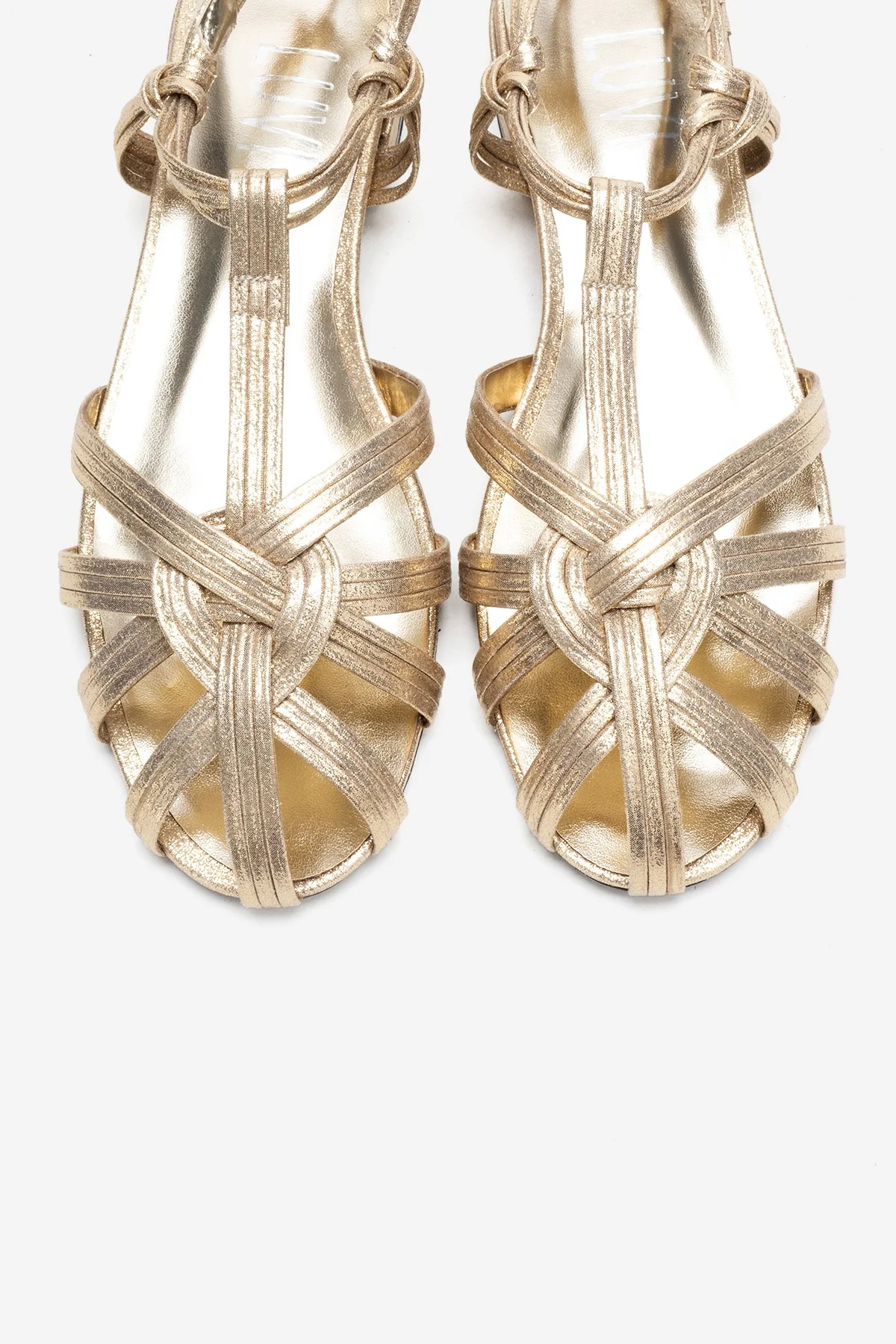 ROSSE - Gold Block Heel Sandal (Women) - Image 2