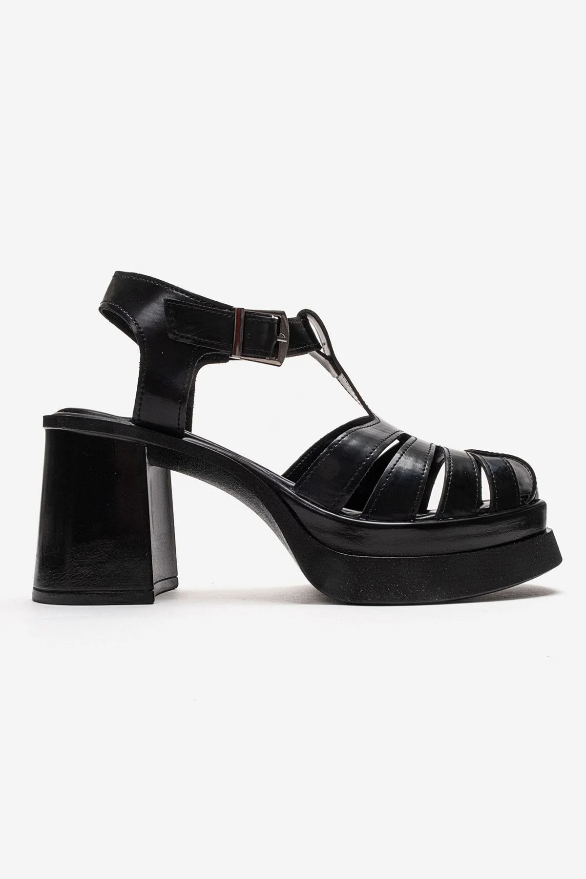 ROVENA - Black Platform Block Heel Sandal (Women) - Image 4