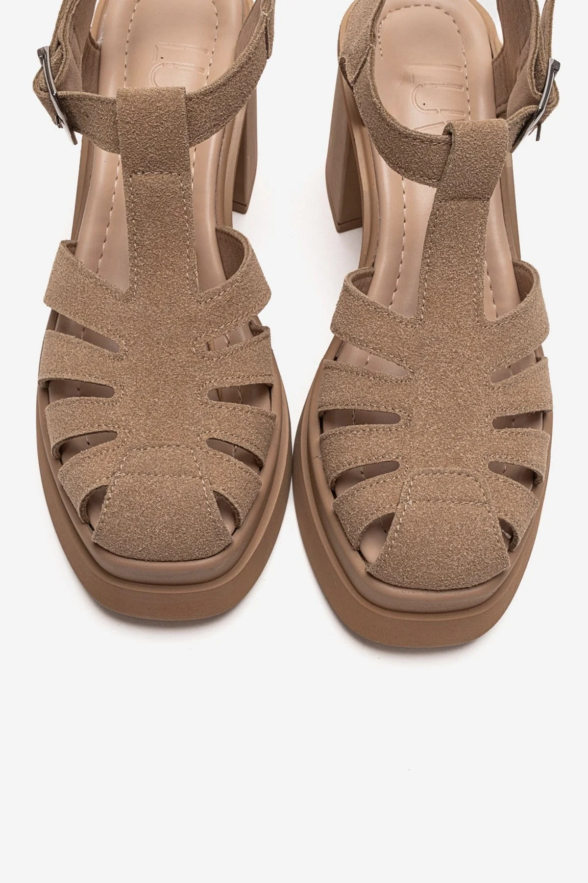 ROVENA - Cognac Suede Platform Block Heel Sandal (Women) - Image 2