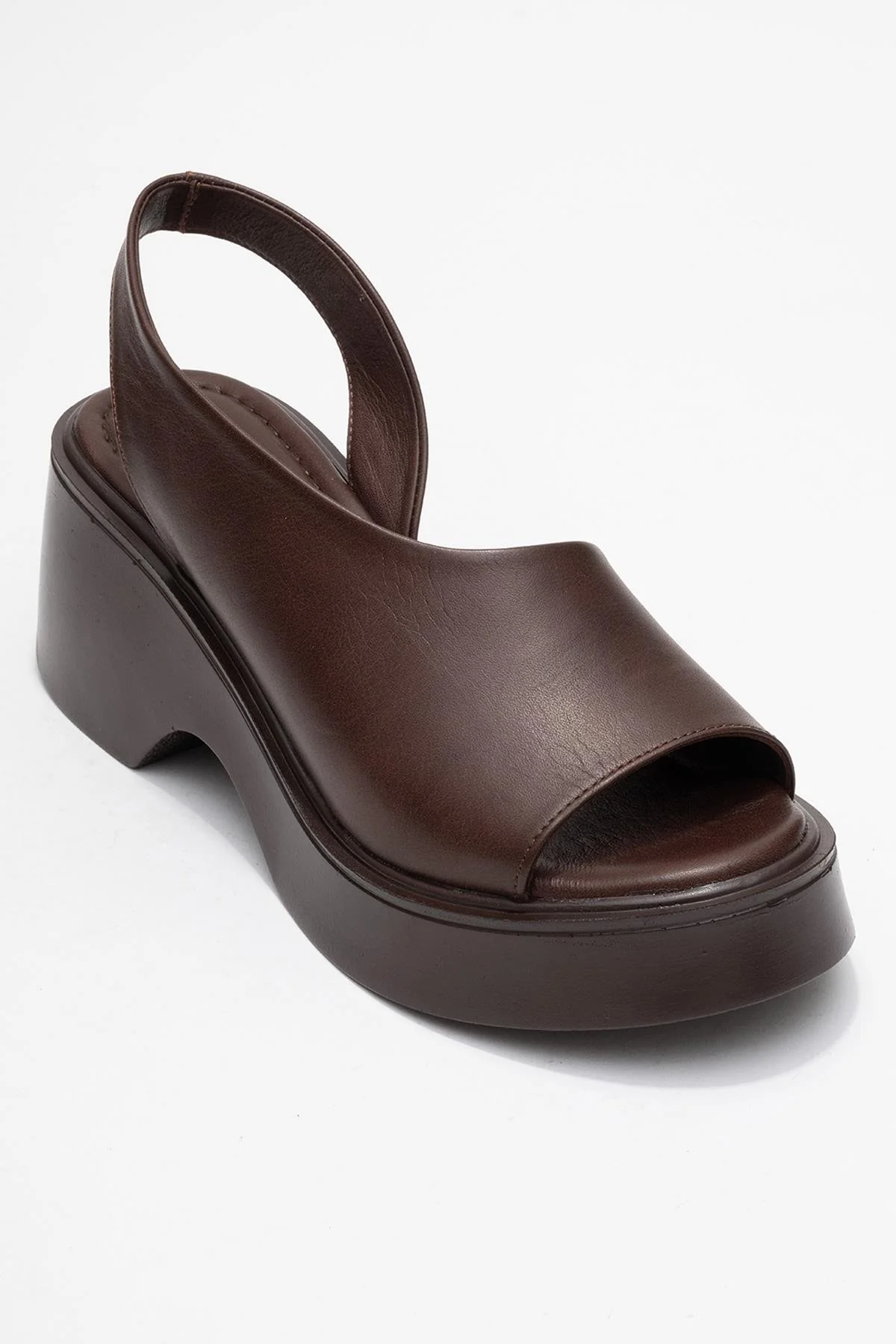 Roy - Cognac Genuine Leather Wedge Sandal (Women) - Image 3