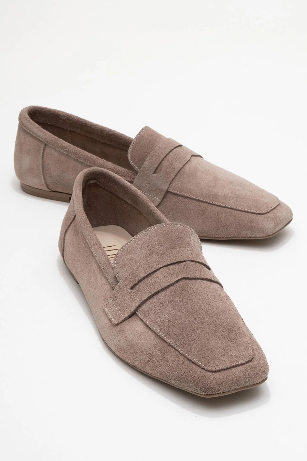 Rubra - Taupe Suede Genuine Leather Loafer (Women)