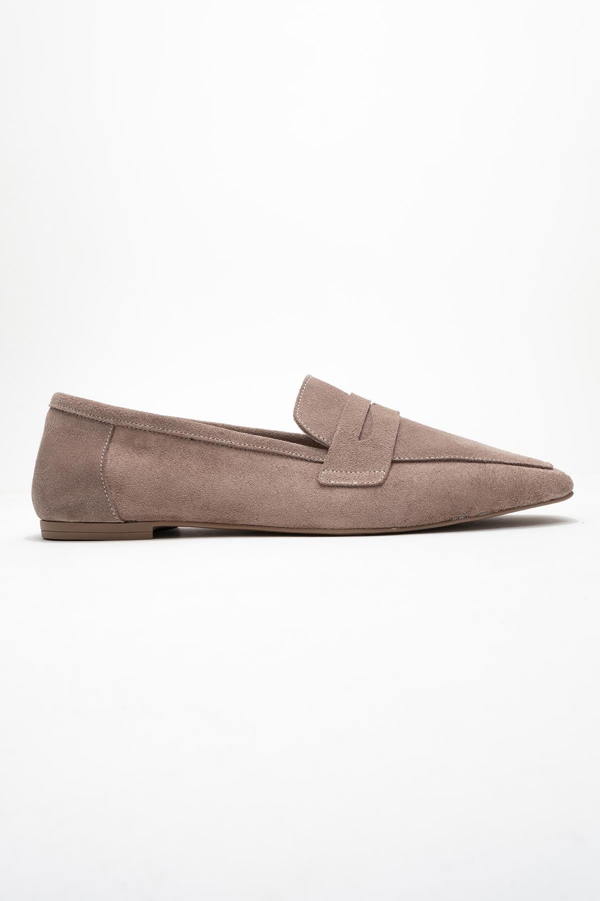 Rubra - Taupe Suede Genuine Leather Loafer (Women) - Image 6