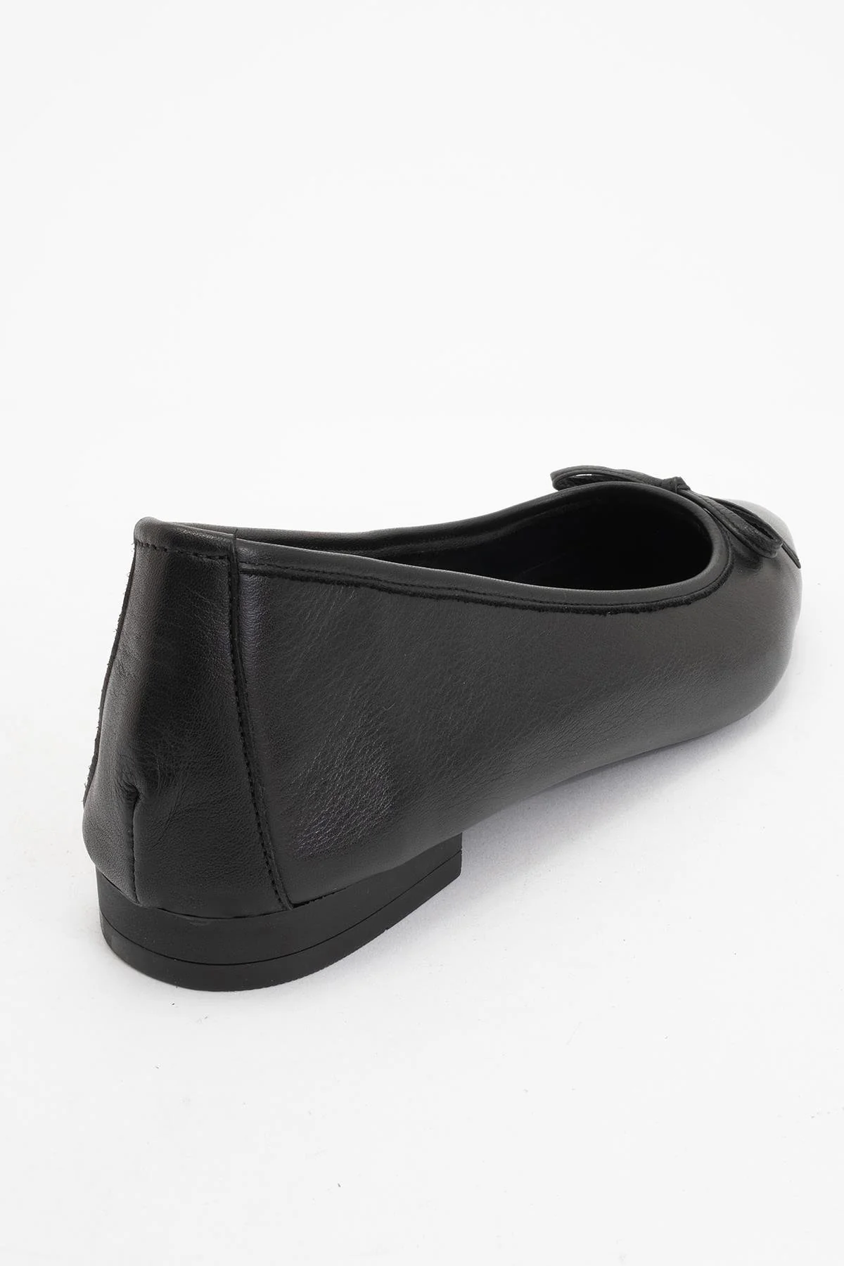 Ruby - Black Pointed Toe Leather Flats - Image 4