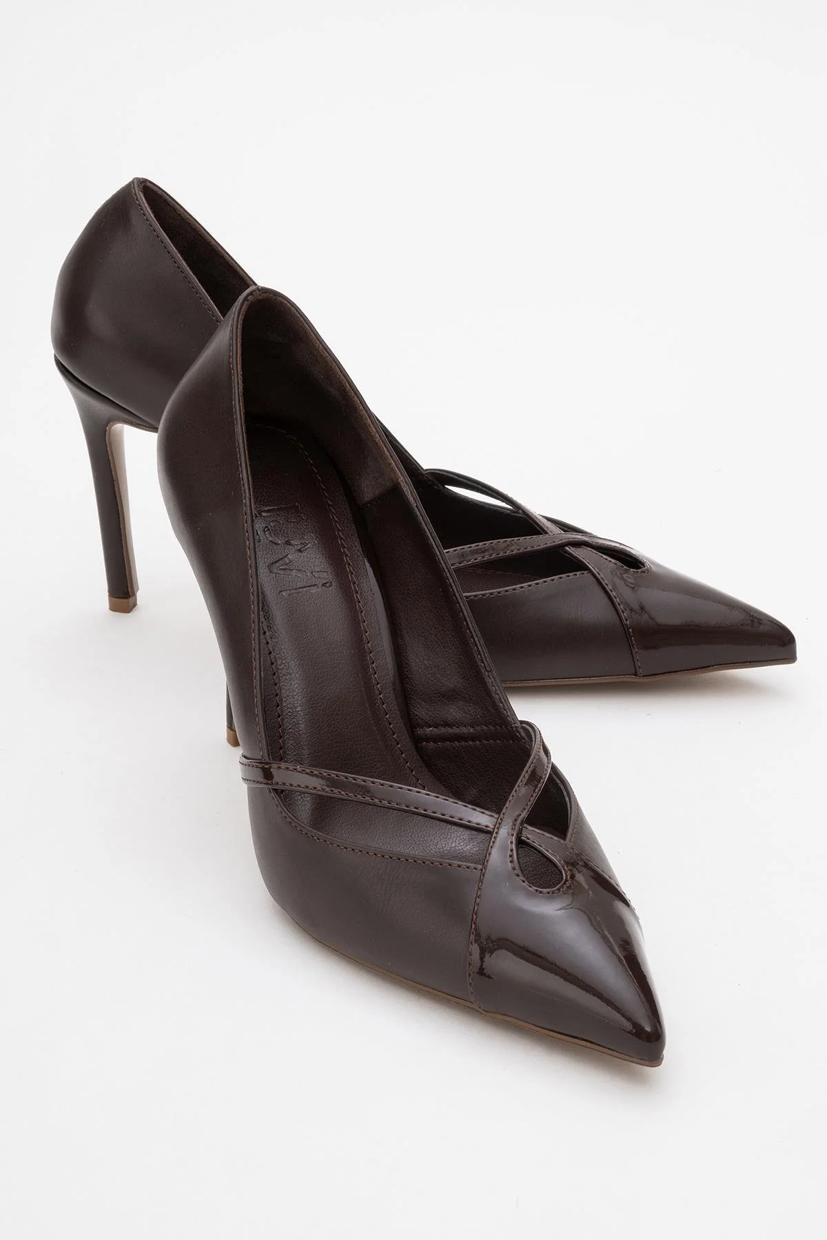 Ruby - Brown Patent Detail High Heel Shoe (Women)