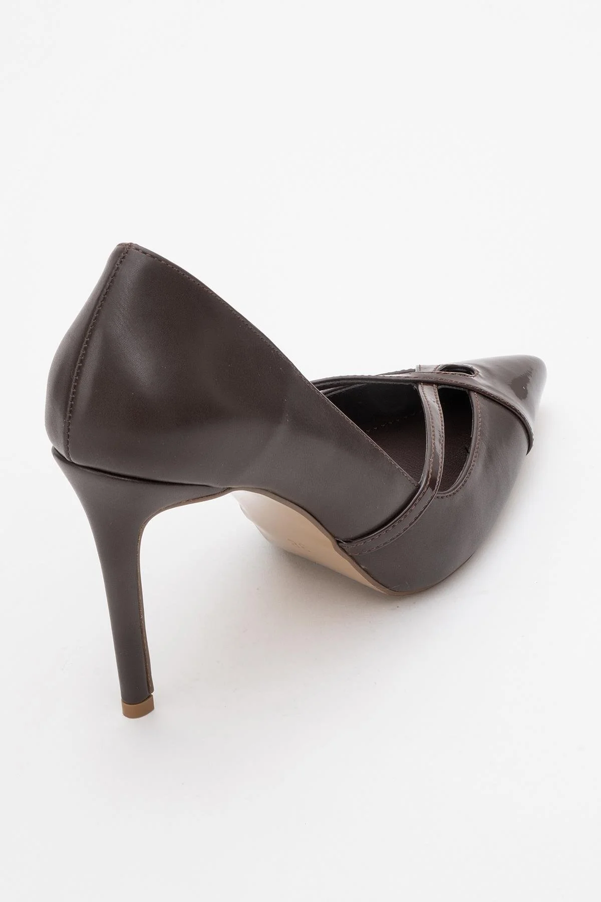 Ruby - Brown Patent Detail High Heel Shoe (Women) - Image 5