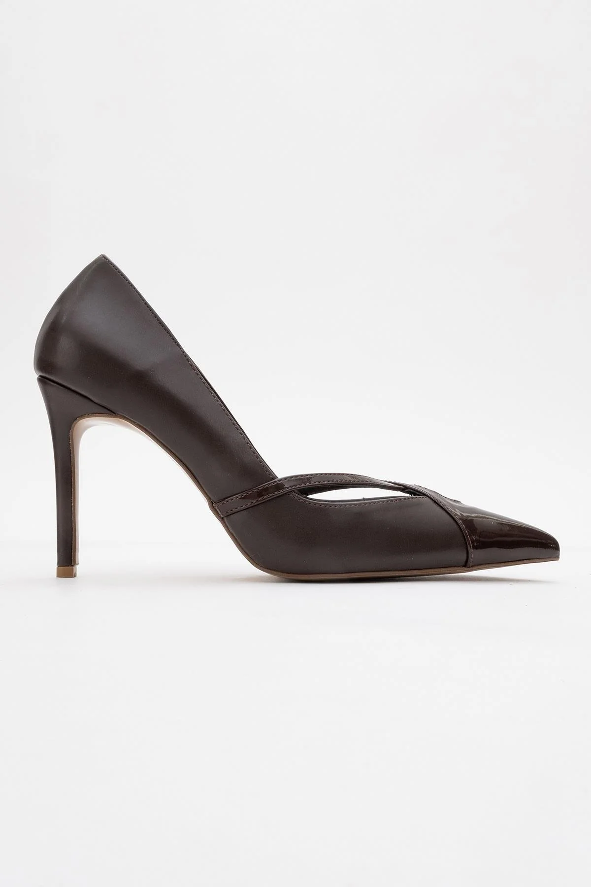 Ruby - Brown Patent Detail High Heel Shoe (Women) - Image 6