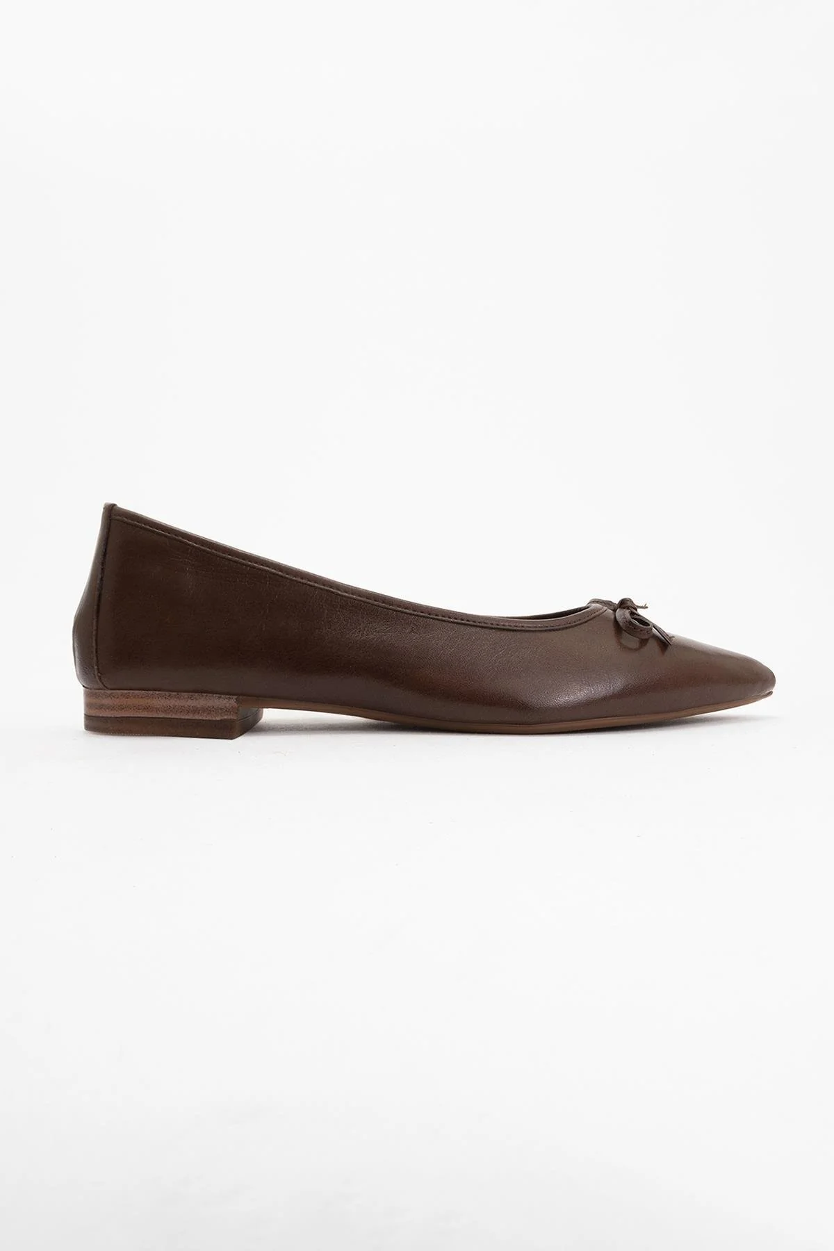 Ruby - Dark Brown Pointed Toe Leather Flats - Image 5