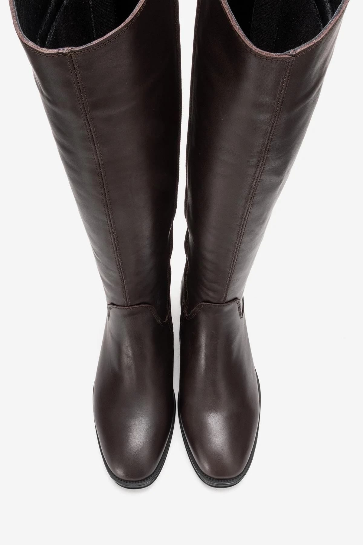 RUIZ - Brown Genuine Leather Low Heel Knee-High Boot (Women) - Image 2