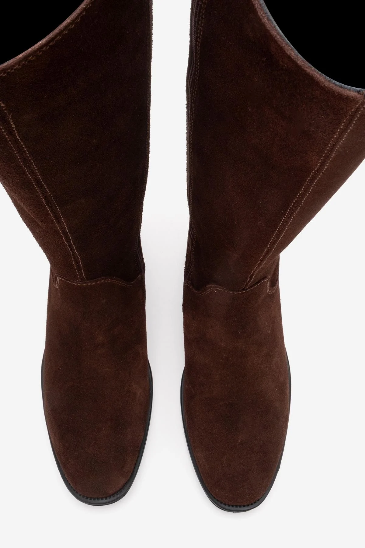 RUIZ - Brown Suede Genuine Leather Flat Heel Boot (Women) - Image 2