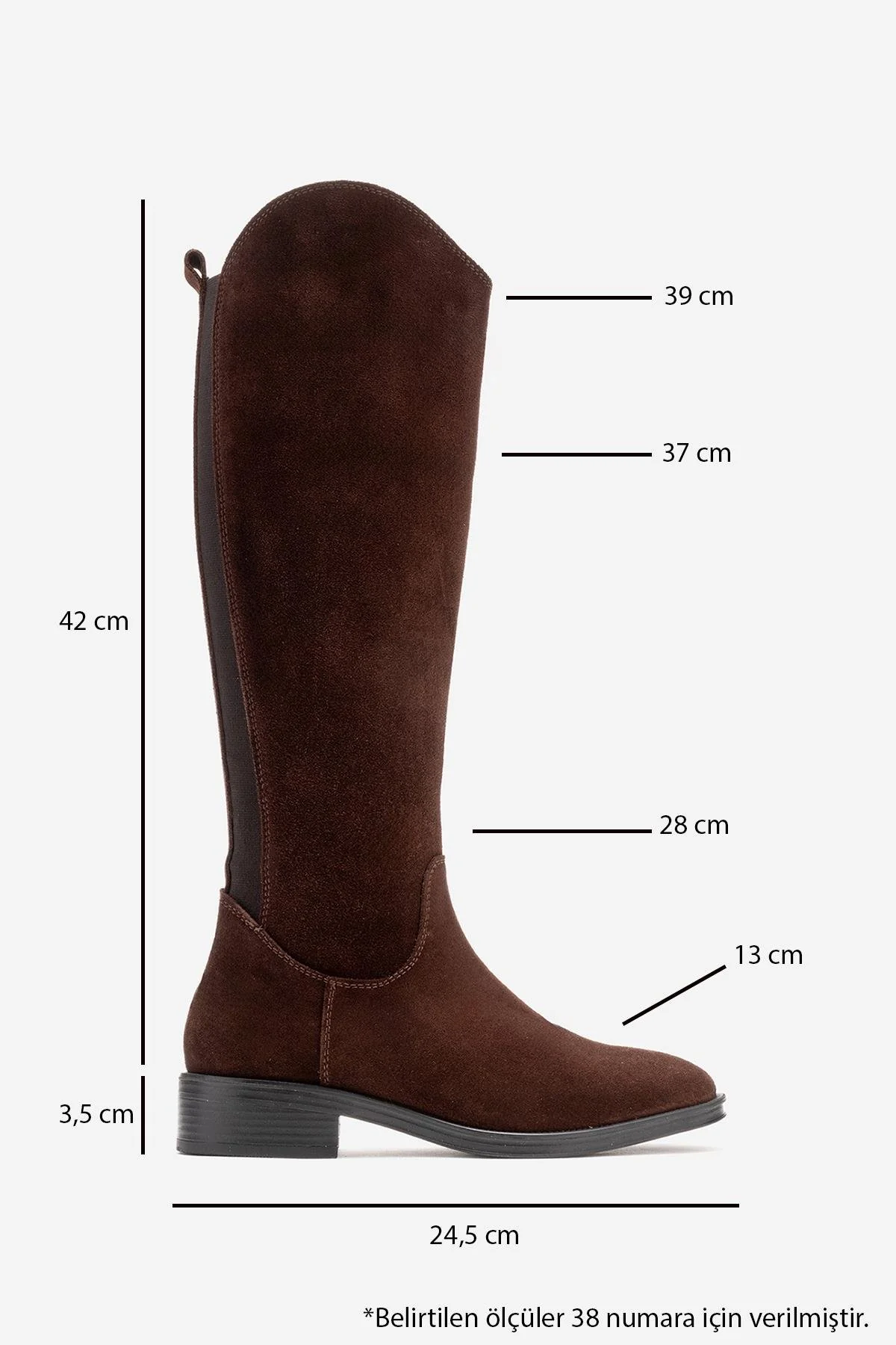 RUIZ - Brown Suede Genuine Leather Flat Heel Boot (Women) - Image 3
